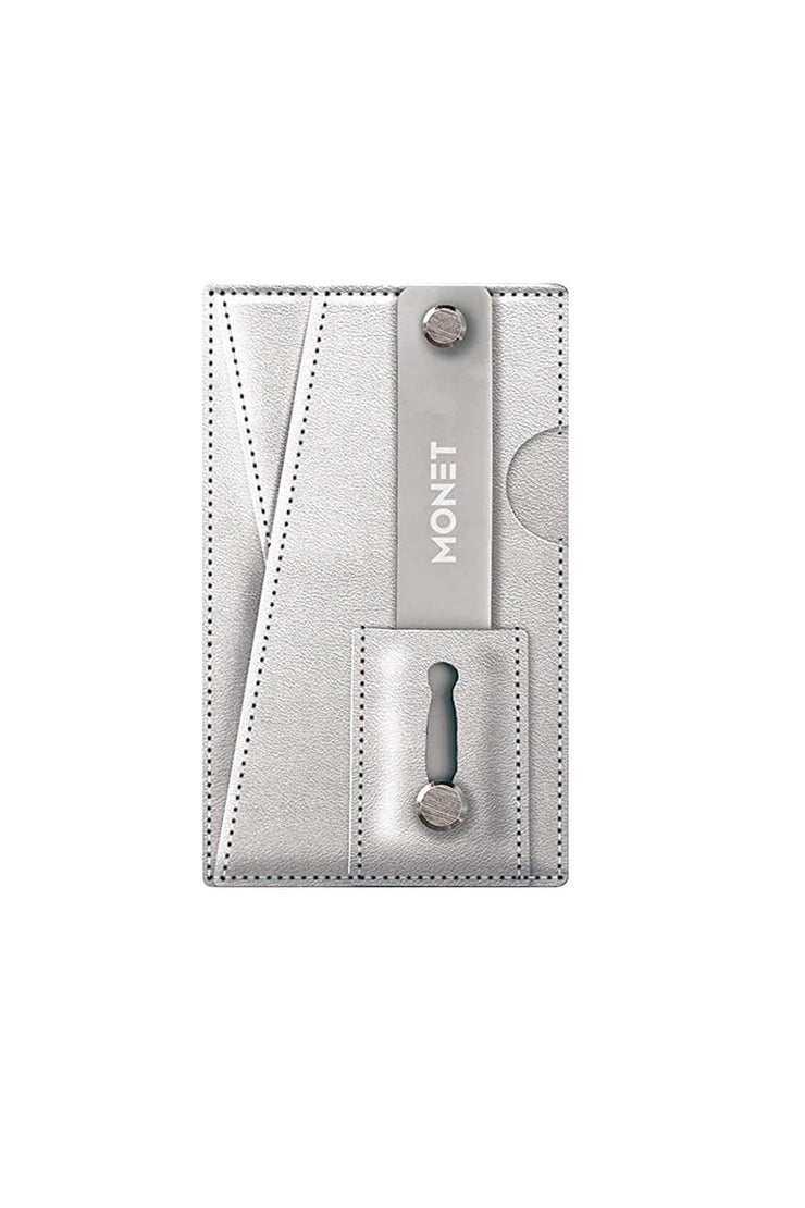 Phone Grip - Wallet - Silver Metallic