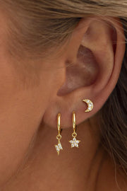 Joey - Crystal Moon Stud Earring