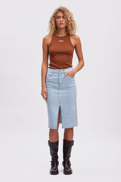 DeniaGZ HW Midi Skirt - Light Blue Washed