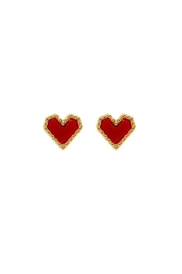 Sarah - Red Heart Stud Earring