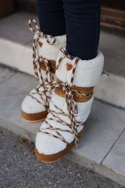 MOON BOOT Icon Shearling - Whisky Off White