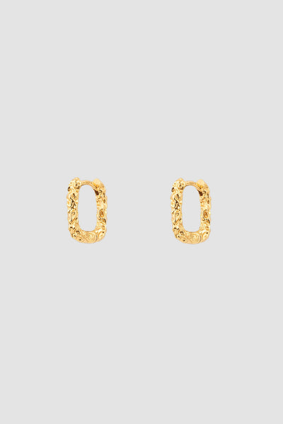 Riddle Hoop Earrings Gilded