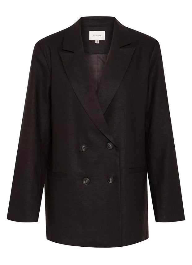 ElarahGZ Linen Blazer - Black