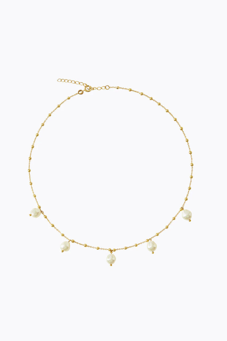 Emmy Pearl Necklace - Gold