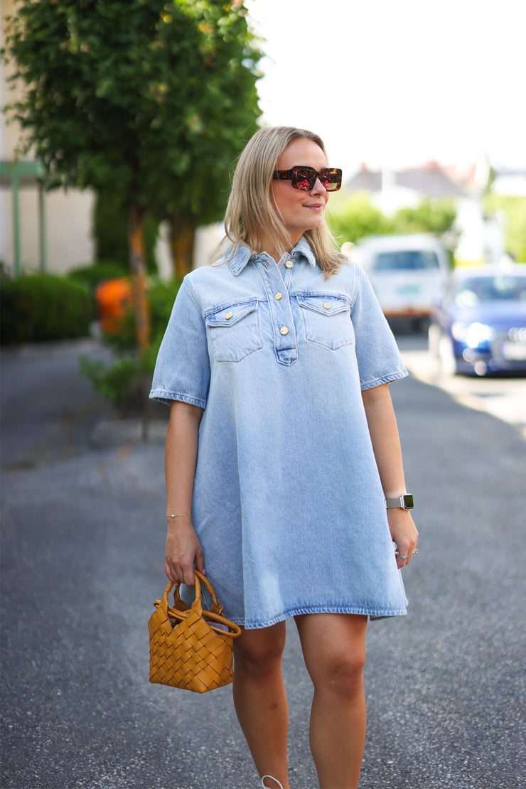 Heavy Denim Mini Dress - Tint Wash