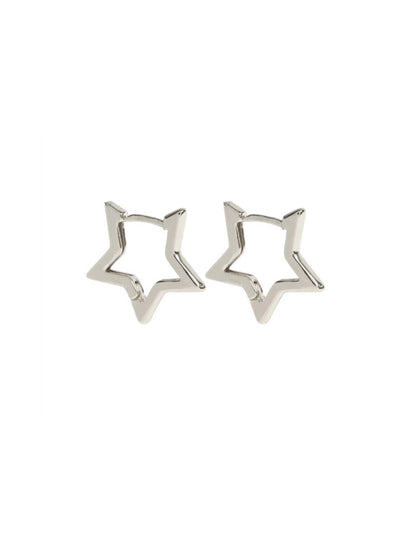 Winona - Star Hoop Earring Silver