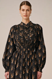 Poplin Smocking Dress - Midnight Paisley