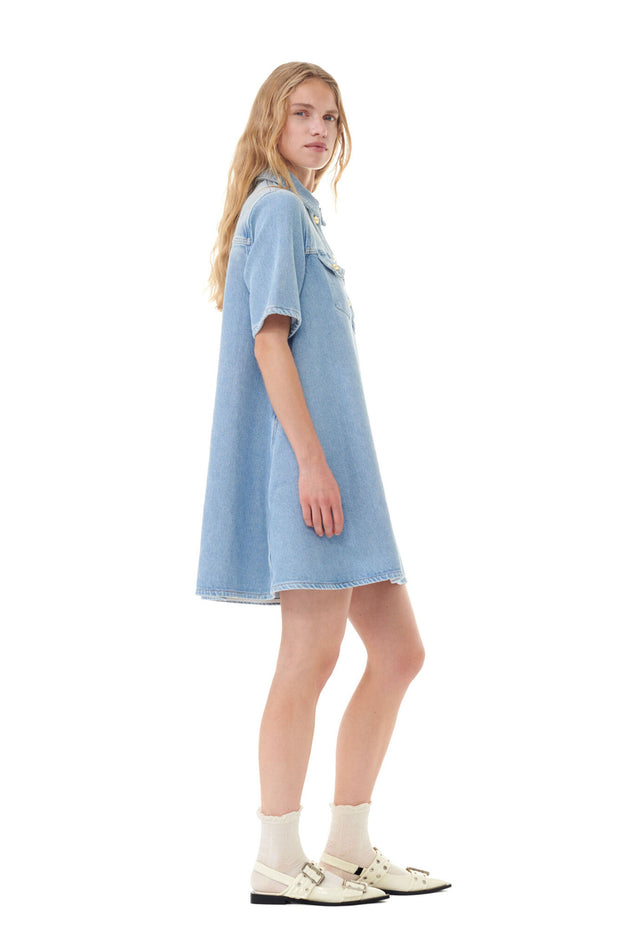 Heavy Denim Mini Dress - Tint Wash