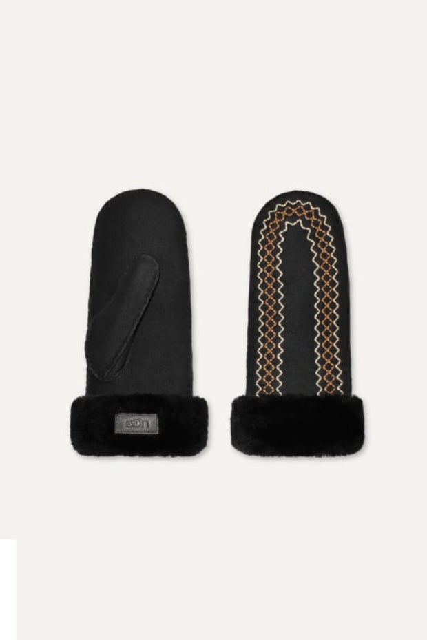 W Atherson Embroidered Mitten - Black