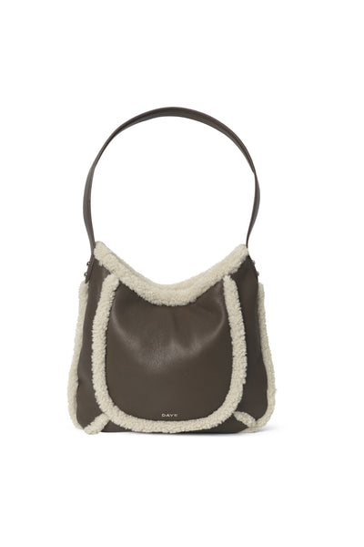 Faux Shearling Shoulder - Major Brown