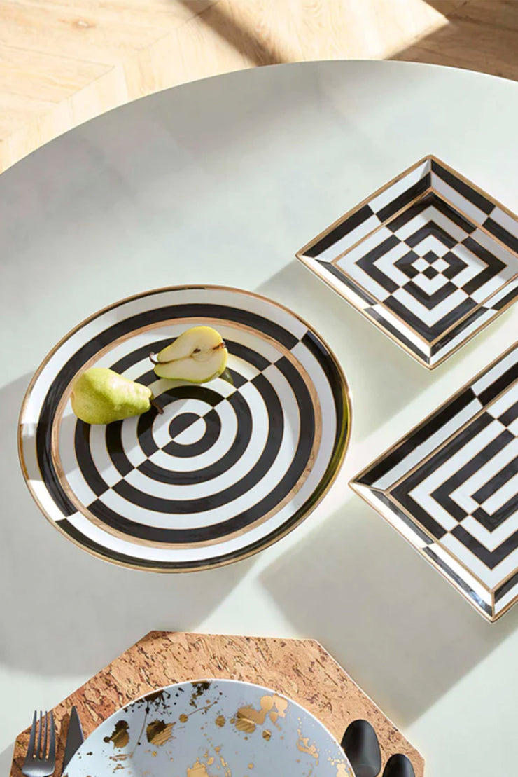 Op Art Round Serving Tray