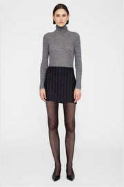 Tierra Skirt - Dark Grey Pinstripe