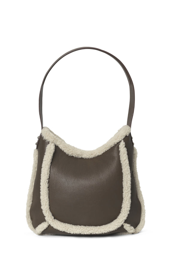 Faux Shearling Shoulder - Major Brown