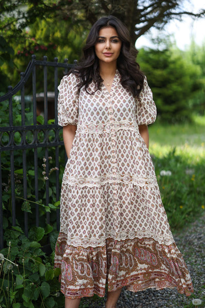 Cotton Slub Relaxed Dress - Paisley