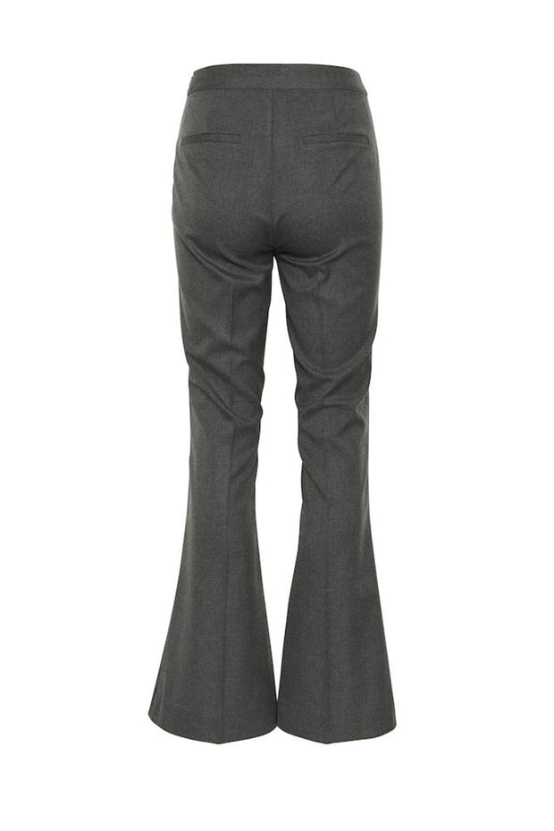 PaulaGZ Melange HW Flared Pants - Dark Grey Melange