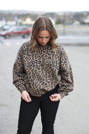 Miles Sweatshirt - Black and Brown Leopard