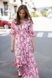 Bohemian Maxi Dress - Peonies