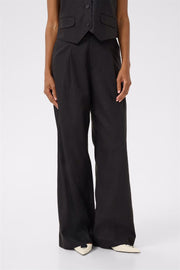 ElarahGZ Linen HW Pants - Black