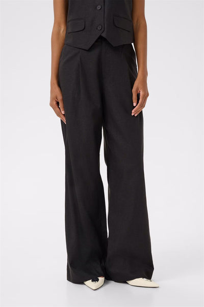 ElarahGZ Linen HW Pants - Black