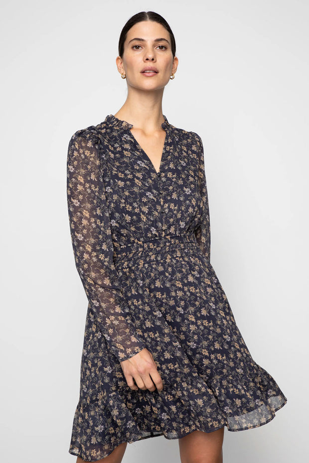 Eira Dress - Navy Dahlia Print