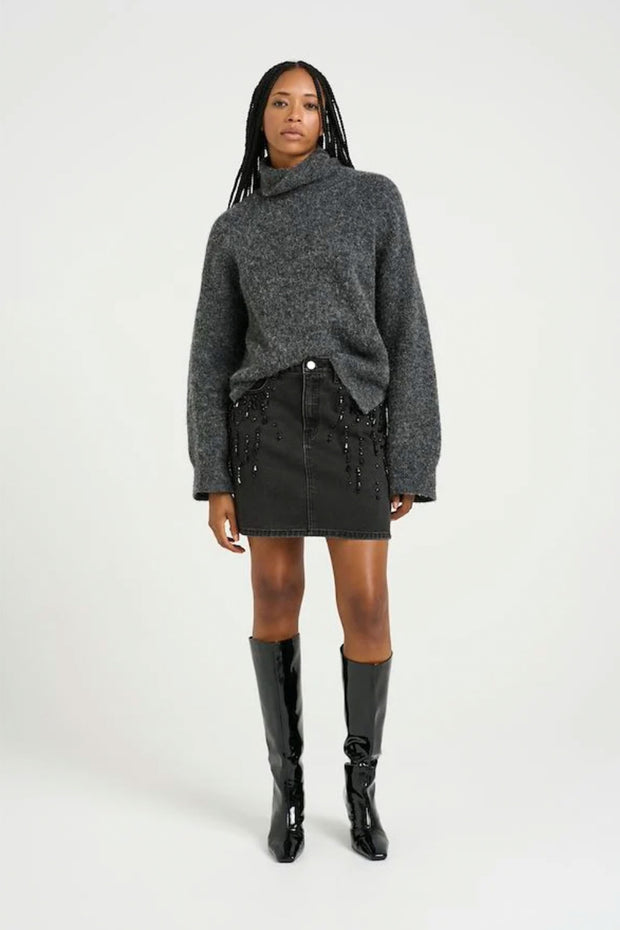 SimilinaGZ Short Skirt - Dark Grey