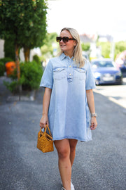 Heavy Denim Mini Dress - Tint Wash