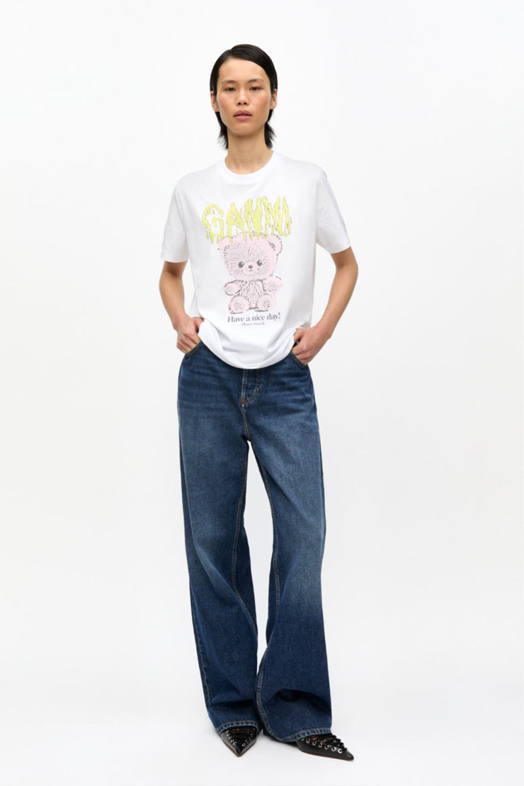 Basic Jersey TEDDY Relaxed T-Shirt - Bright White