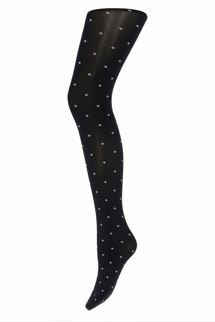 Dot Tights - Black/Ecru