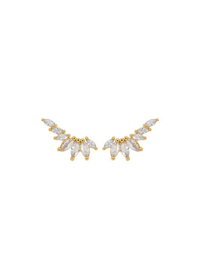 Zubi - Crystal Leaf Ear Climber Earrings