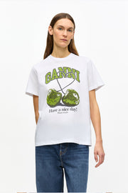 Basic Jersey Relaxed CHERRY T - Shirt - Bright White