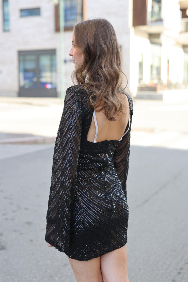 GliraGZ Short Dress - Black Sequins