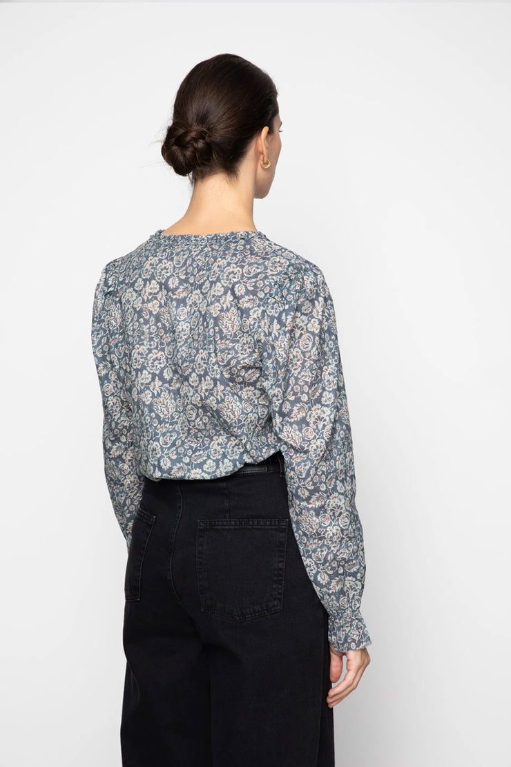 Dune Blouse - Navy Ornament