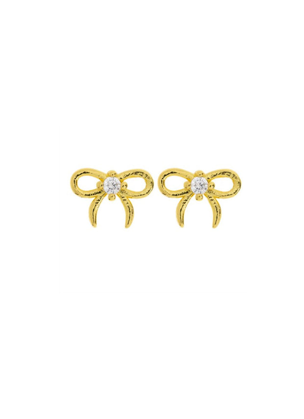 Juliette - Petite Bow with Crystal Stud Earrings