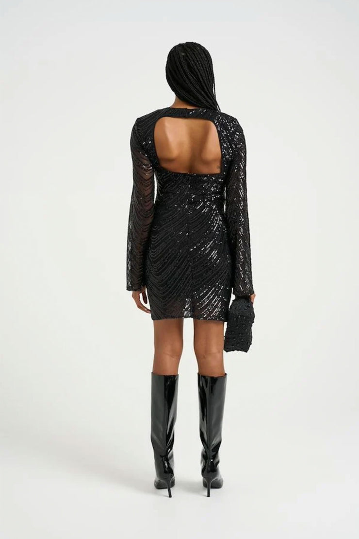 GliraGZ Short Dress - Black Sequins