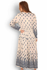 Maxidress With Pattern - Blue