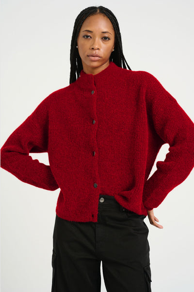 Alphagz Short Cardigan - Haute Red Melange