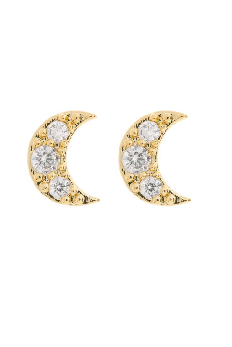 Joey - Crystal Moon Stud Earring