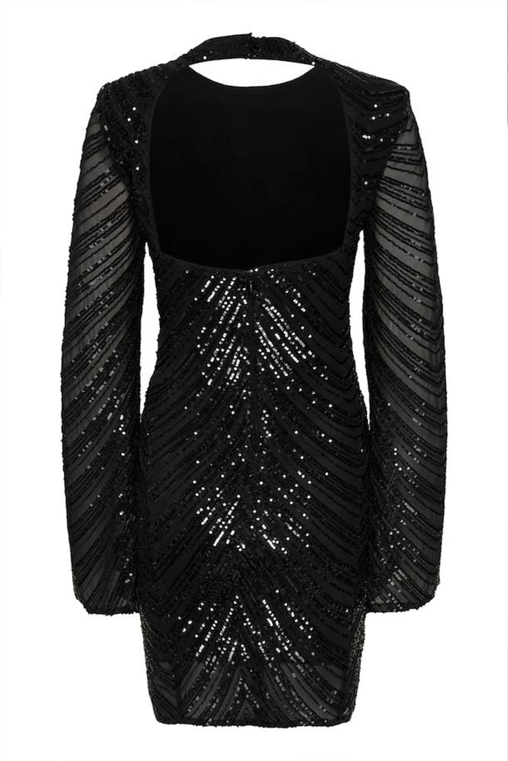 GliraGZ Short Dress - Black Sequins