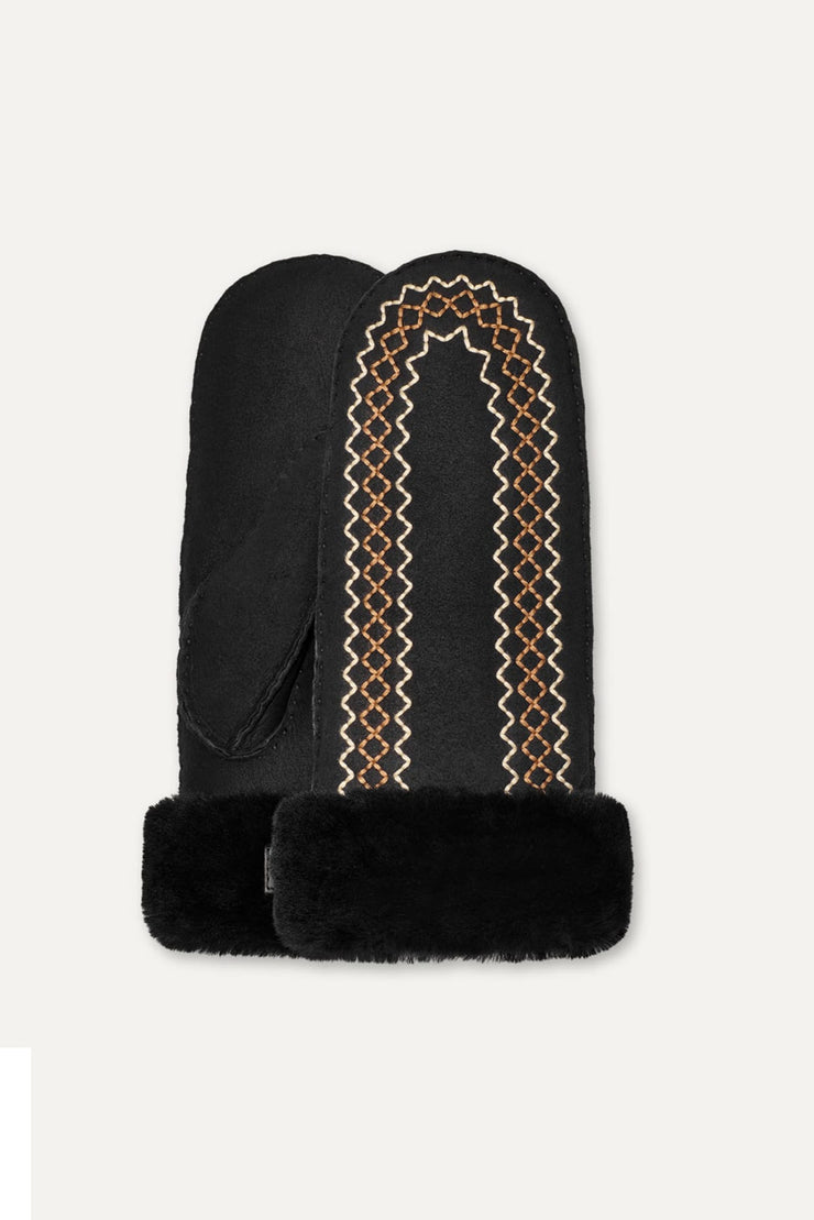 W Atherson Embroidered Mitten - Black