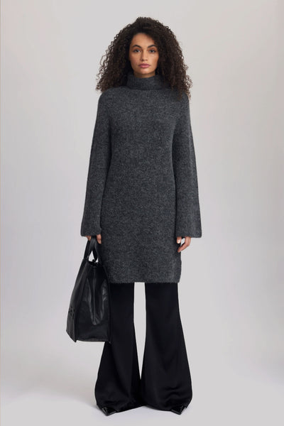 AlphaGZ Rollneck Dress - Charcoal Melange