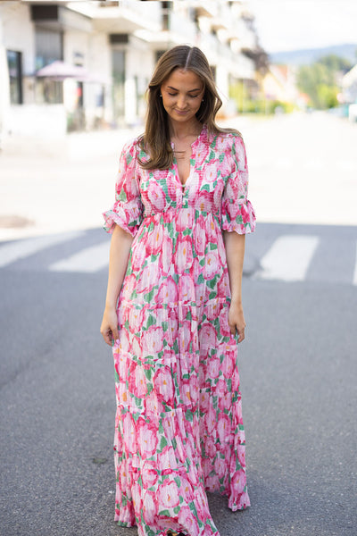 Bohemian Maxi Dress - Peonies