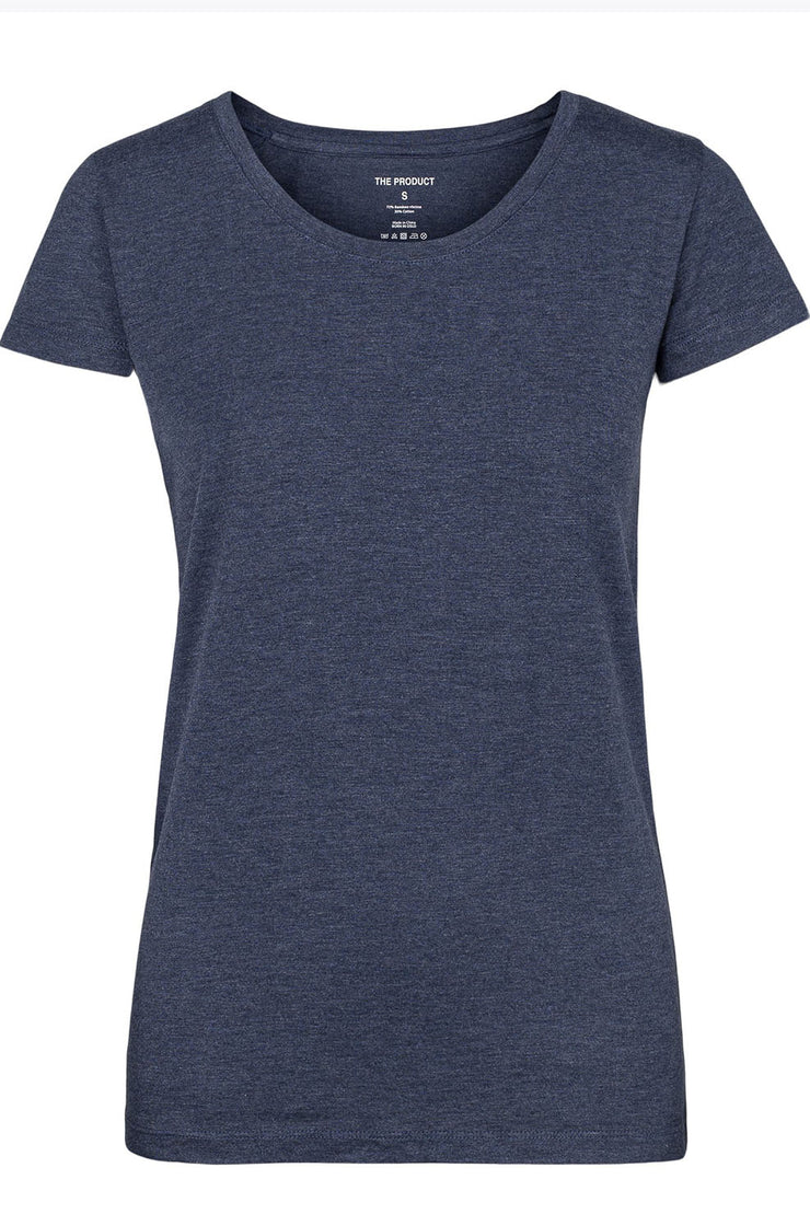 Womens Bamboo T - Shirt - Blue Melange