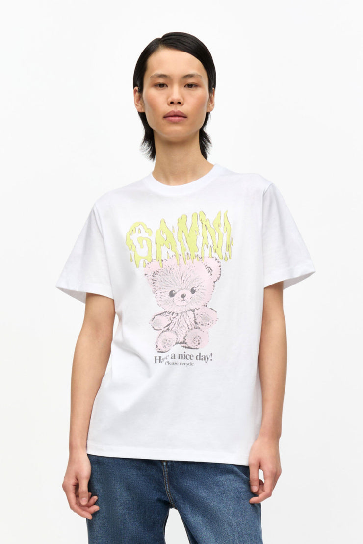 Basic Jersey TEDDY Relaxed T-Shirt - Bright White