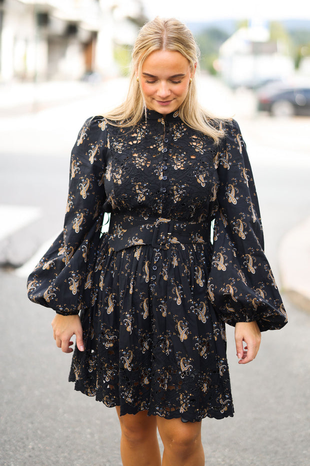 Poplin Shirt Dress - Midnight Paisley