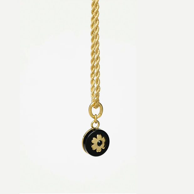 The Black Flower Charm Gold