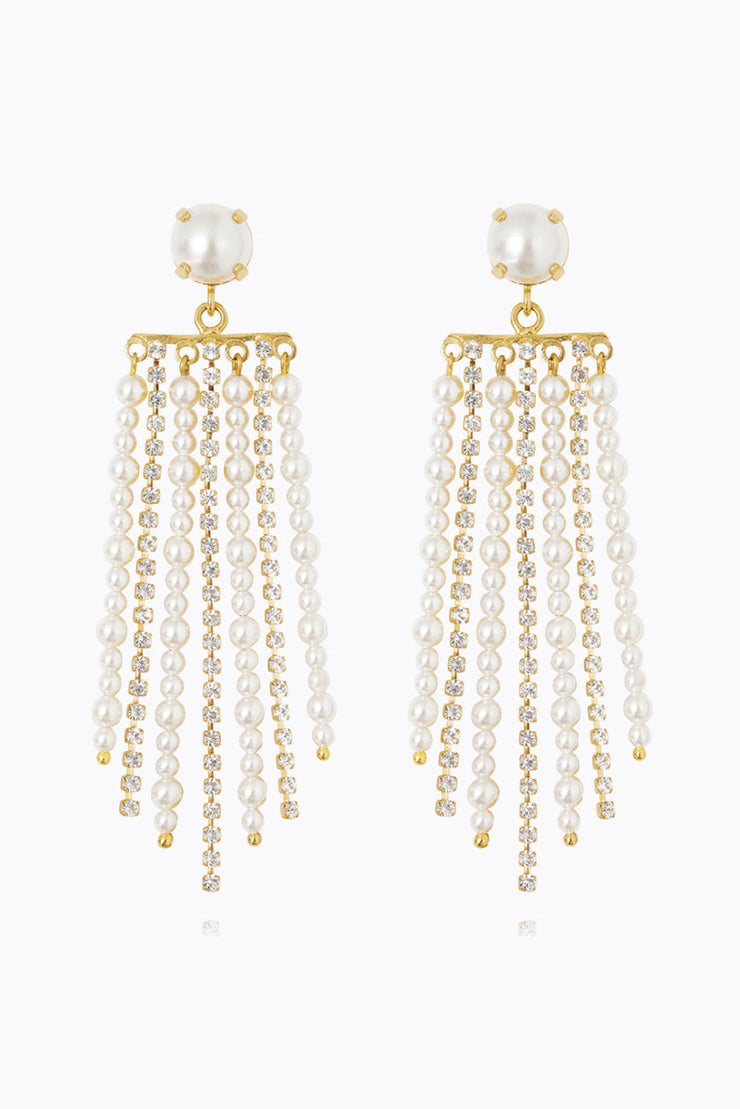 Donna Earrings Pearl Crystal