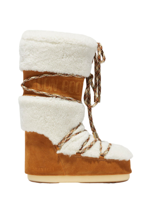 MOON BOOT Icon Shearling - Whisky Off White