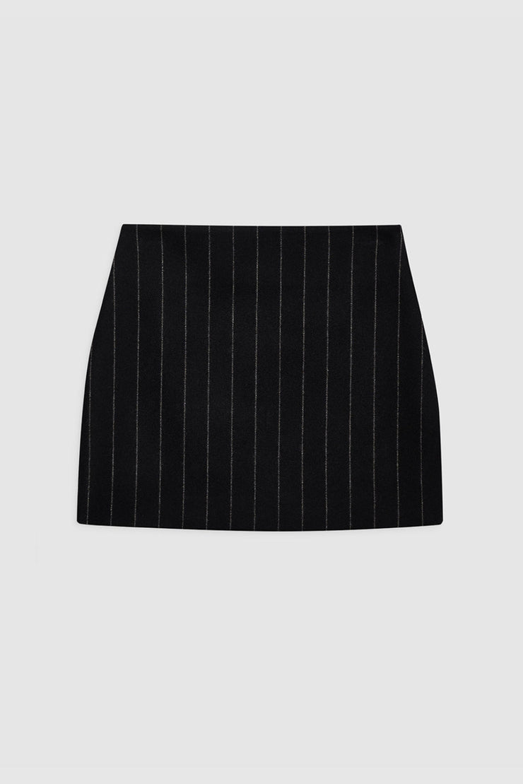 Tierra Skirt - Dark Grey Pinstripe