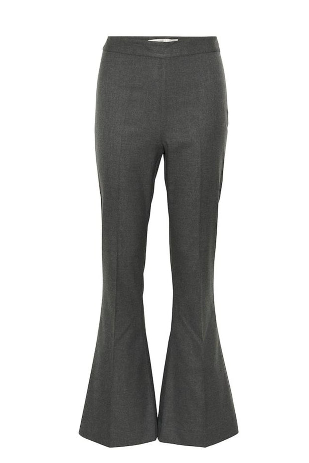 PaulaGZ Melange HW Flared Pants - Dark Grey Melange