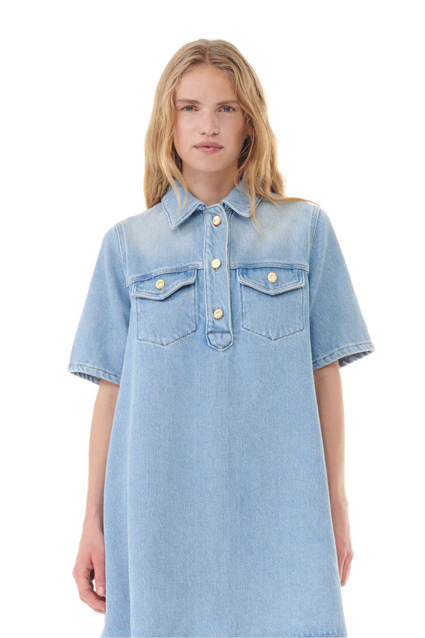 Heavy Denim Mini Dress - Tint Wash